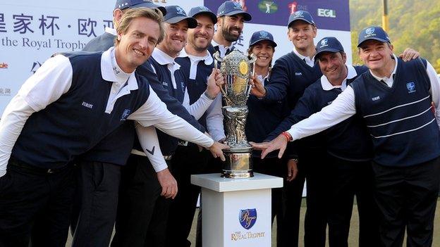 Europe celebrate beating Asia in the Royal Trophy