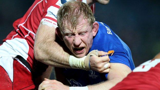 Leo Cullen in action for Leinster against the Scarlets last month