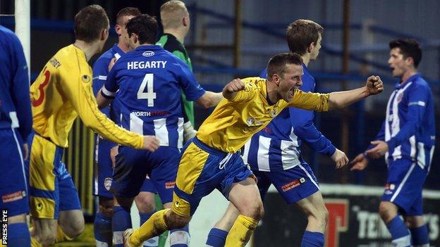 Coleraine lost 2-0 to Dungannon Swifts at the Showgrounds