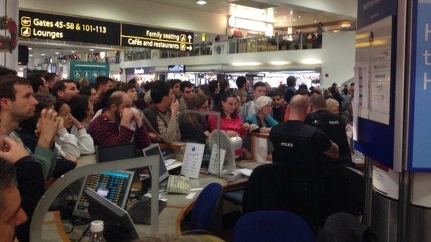 Information desk at Gatwick