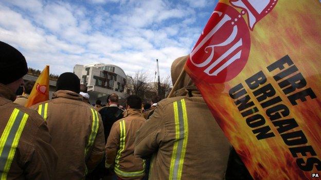 FBU members marching