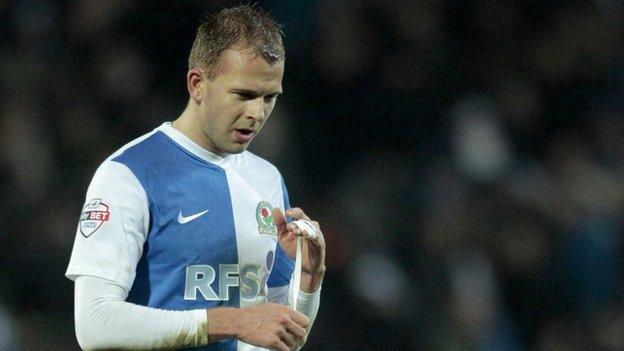 Blackburn striker Jordan Rhodes