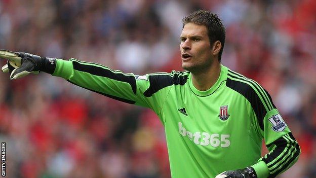 Stoke City goalkeeper Asmir Begovic out for up to six weeks with a broken finger