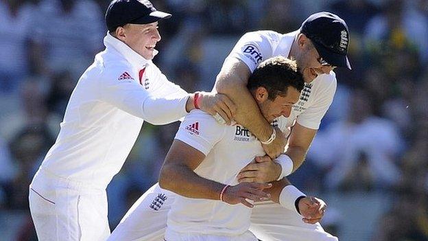 Tim Bresnan celebrates