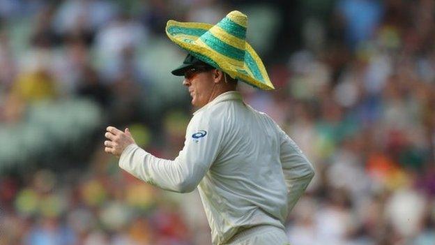 Chris Rogers wearing a sombrero