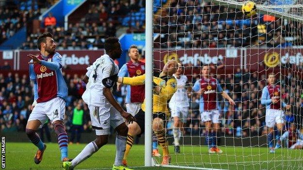 Roland Lamah scores fro Swansea