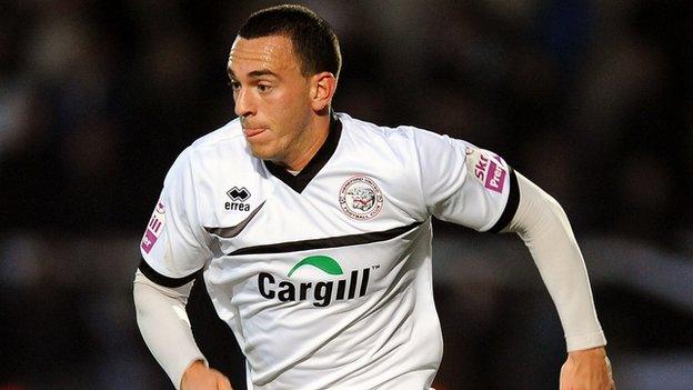 Hereford United striker Jon Brown