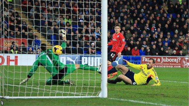 Sunderland's Steven Fletcher began the fightback against Cardiff