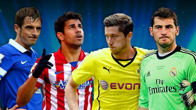 Leighton Baines, Diego Costa, Robert Lewandowski, Iker Casillas