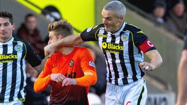 St Mirren captain Jim Goodwin clashes with Stuart Armstrong