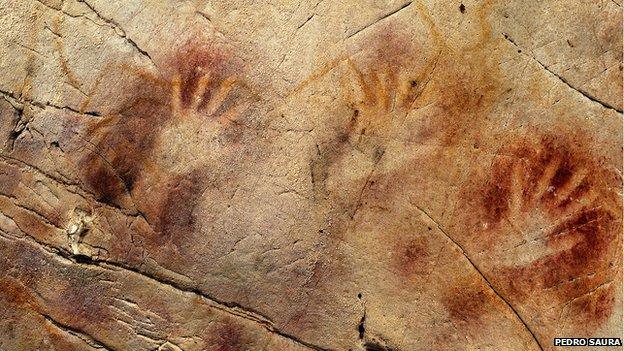 The Panel of Hands at El Castillo Cave, Spain