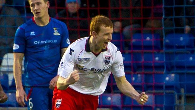 Scott Boyd celebrates scoring for Ross County