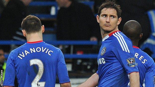 Chelsea's Frank Lampard and Branislav Ivanovic