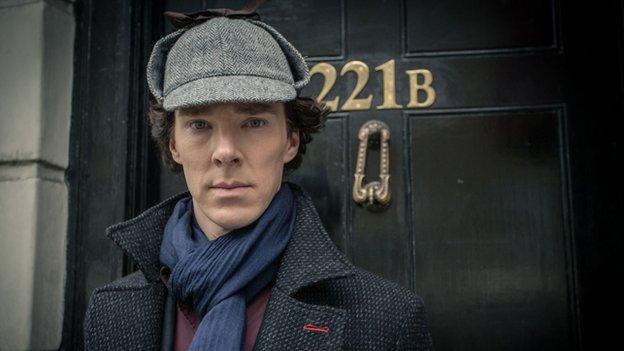 Actor Benedict Cumberbatch plays the detective Sherlock Holmes in the British TV drama Sherlock