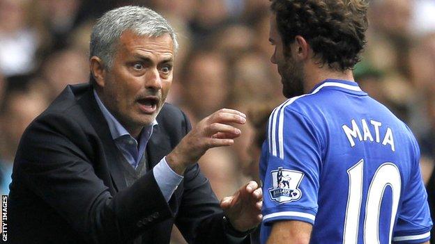 Jose Mourinho and Juan Mata