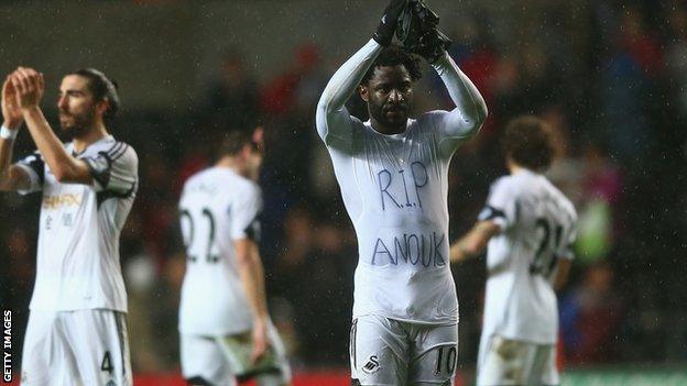 Swansea striker Wilfried Bony