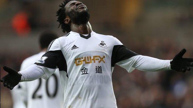 Swansea striker Wilfried Bony