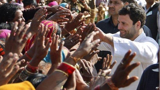 Rahul Gandhi with supporters