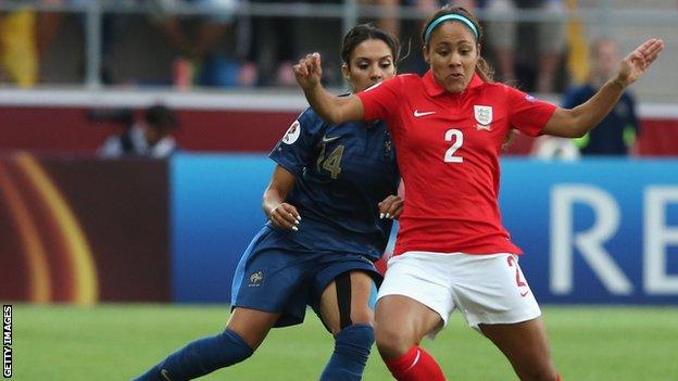 Alex Scott on England duty