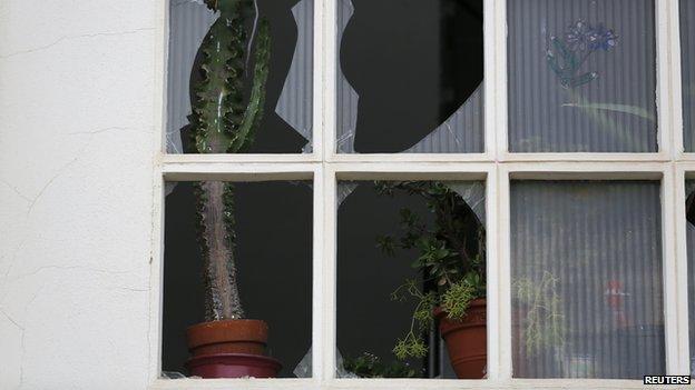 Damaged window in Euskirchen (3 January 2014)