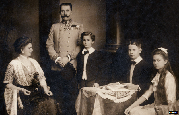 Franz Ferdinand, Archduke of Austria with with his wife Sophie, Duchess of Hohenberg and their children