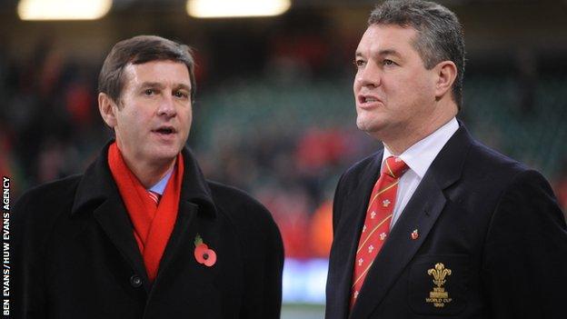 WRU chief Roger Lewis and chairman David Pickering