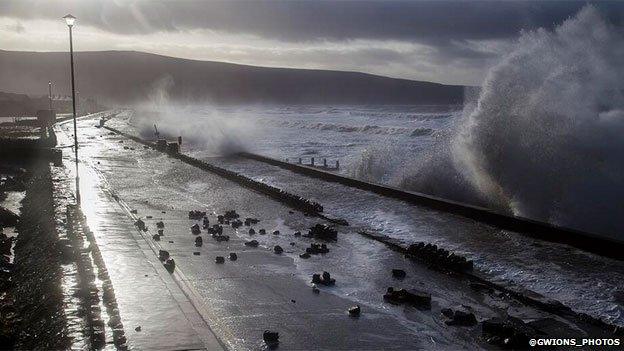 Barmouth sea front in Gwynedd, earlier on Friday