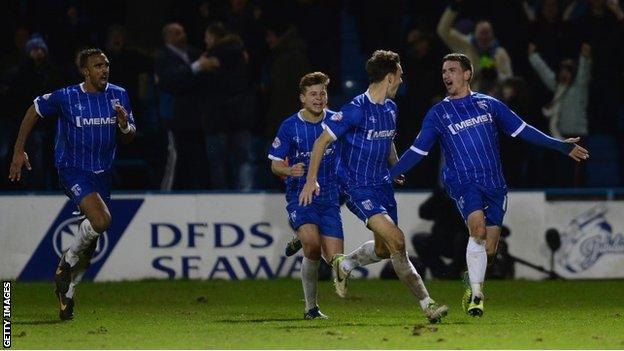 Gillingham celebrate winner