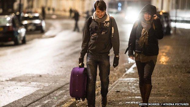 Residents leaving homes