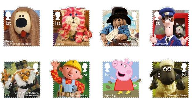 Stamps featuring children's TV characters