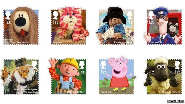 Stamps featuring children's TV characters