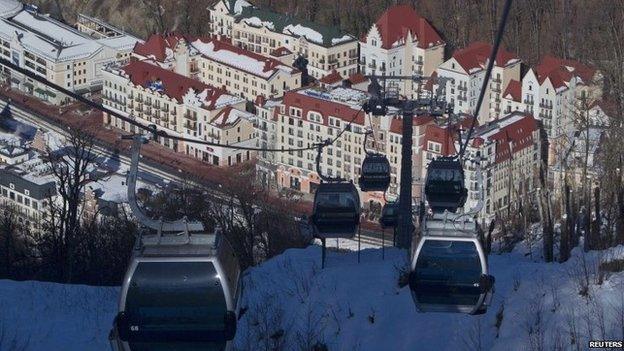 The ski resort of Krasnaya Polyana, near Sochi, 3 January 2014