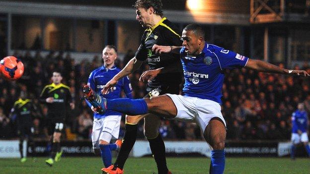 Steve Williams levels for Macclesfield against Sheffield Wednesday.