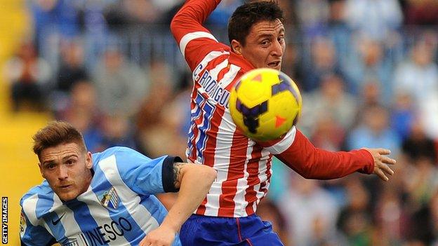 Atletico Madrid beat Malaga to move top of La Liga