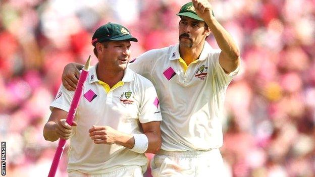 Australia pacemen Ryan Harris and Mitchell Johnson