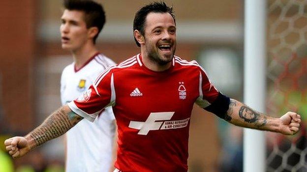 Nottingham Forest captain Andy Reid scoring against West Ham