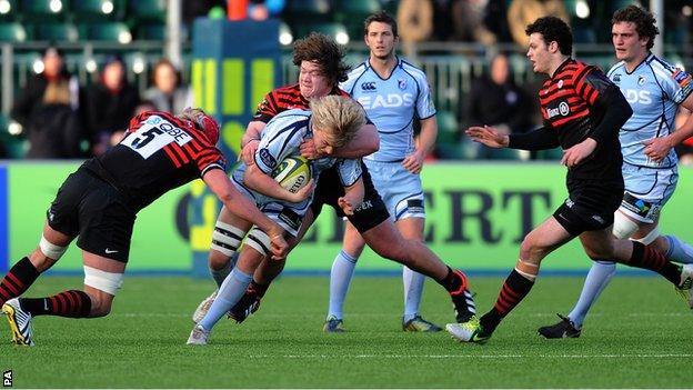 Saracens and Cardiff Blues clash in an LV= Cup match