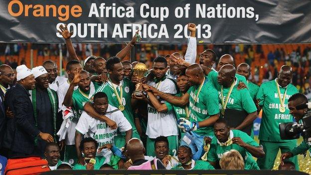 Nigeria celebrate winning the 2013 Africa Cup of Nations