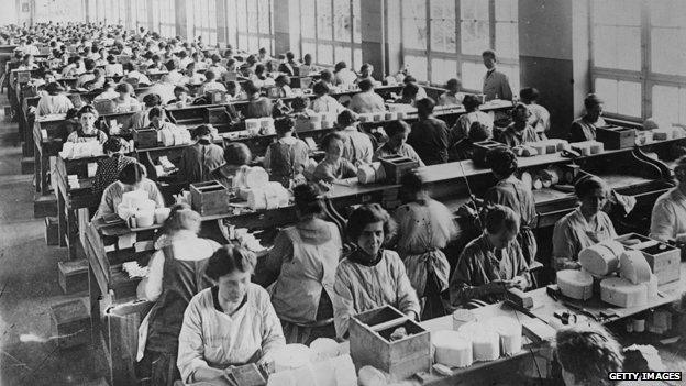 Workers in a Berlin factory, 1913