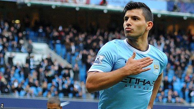 Manchester City striker Sergio Aguero