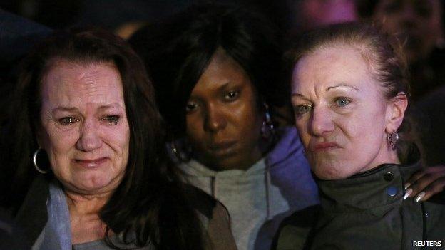 Mark Duggan's mother Pamela (left) and aunt Carole outside court