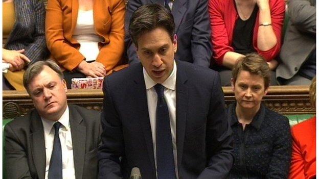 Ed Miliband during Prime Minister's Questions