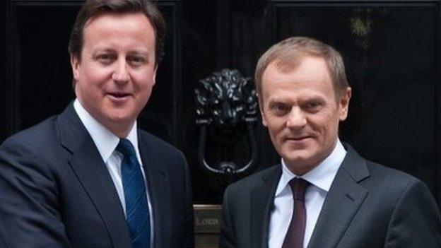 David Cameron and Donald Tusk outside Downing Street in 2011