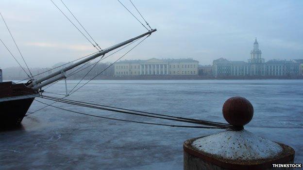 Boat and Neva River