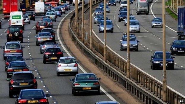 Traffic on the M1 motorway