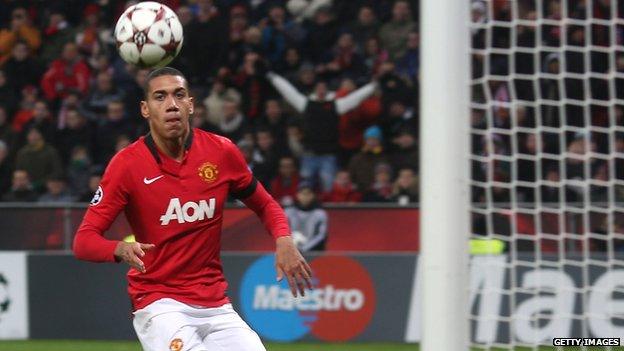 Chris Smalling in action for Manchester United