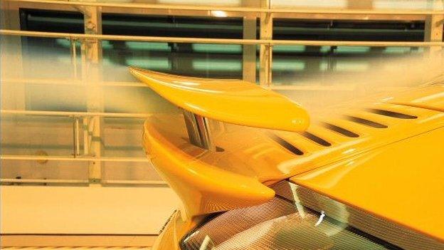 Porsche in wind tunnel