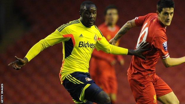 Sunderland midfielder Cabral (left) in action for the club's reserves