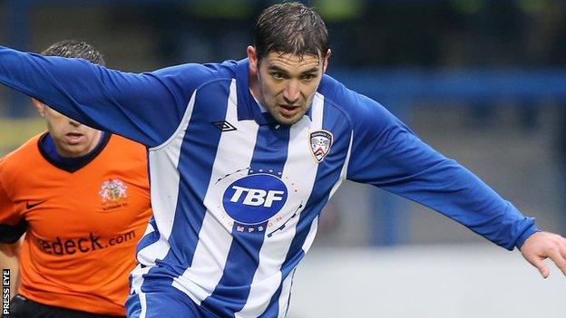 Stephen Carson in action for Coleraine