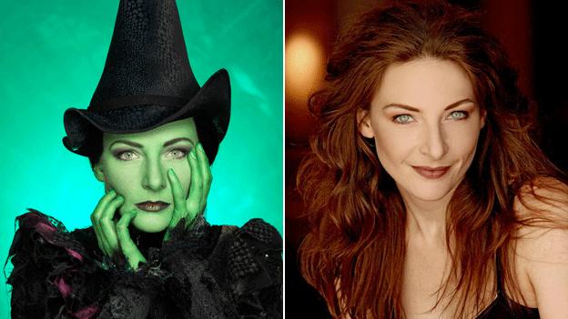 Willemijn Verkaik as Elphaba and in everyday life